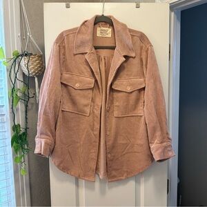 Light pink corduroy shacket. Lightly worn. Size small.